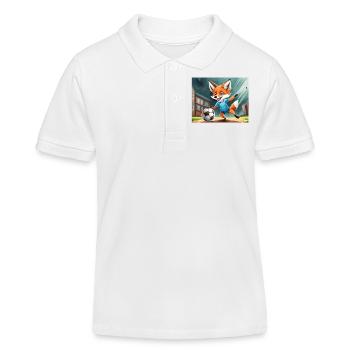 cute little fiend fox everyday life – soccer - Kids Organic Polo Shirt by Stanley/Stella - white - Front