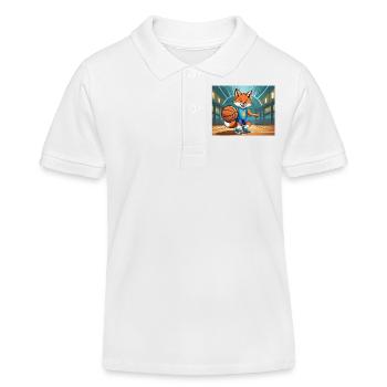 cute little fiend fox everyday life – basketball - Kids Organic Polo Shirt by Stanley/Stella - white - Front