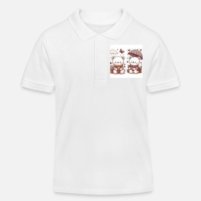 Bärenliebe - Kinder Organic Poloshirt Mini Sprinter von Stanley/Stella - Weiß