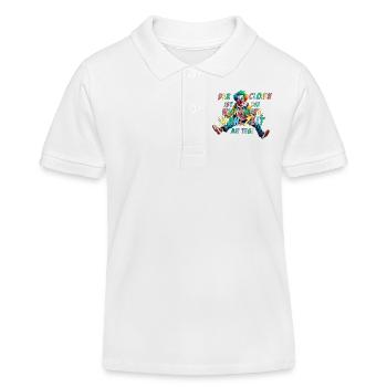 Der Clown ist die wichtigste Mahlzeit am Tag - Kinder Organic Poloshirt Mini Sprinter von Stanley/Stella - Weiß - Vorne