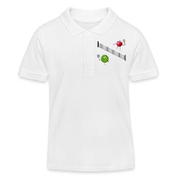 Tennis Cranberry und Wassermelone - Kinder Organic Poloshirt Mini Sprinter von Stanley/Stella - Weiß - Vorne