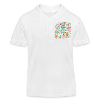 Force musculaire : Biceps Curls Artwork - Polo enfant bio Stanley/Stella - blanc - Devant