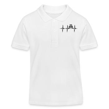 Heartbeat for tractors and agriculture - Kids Organic Polo Shirt by Stanley/Stella - white - Front