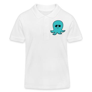 oktopus cool - Kinder Organic Poloshirt Mini Sprinter von Stanley/Stella - Weiß - Vorne