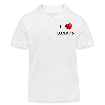 I Love London - Black Text - Kids Organic Polo Shirt by Stanley/Stella - white - Front
