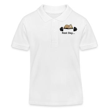 Rest Day - Kinder Organic Poloshirt Mini Sprinter von Stanley/Stella - Weiß - Vorne