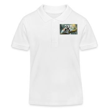 Cute animals chilling – ring-tailed lemur - Kids Organic Polo Shirt by Stanley/Stella - white - Front