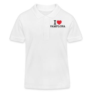 J’aime Pampelune | Pampelune | I Heart Pampelune - Polo enfant bio Stanley/Stella - blanc - Devant