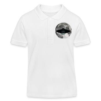 UFO Moon - Kinder Organic Poloshirt Mini Sprinter von Stanley/Stella - Weiß - Vorne