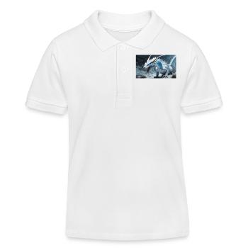 A realistic majestical white ice dragon - Kids Organic Polo Shirt by Stanley/Stella - white - Front
