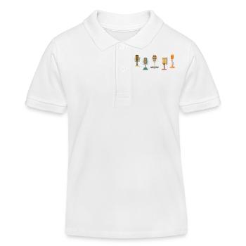 Vintage-Retro-Mikrofon - Kinder Organic Poloshirt Mini Sprinter von Stanley/Stella - Weiß - Vorne
