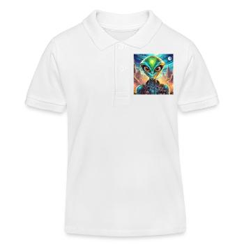 Firefly Alien Funny Character 28830 - Kids Organic Polo Shirt by Stanley/Stella - white - Front