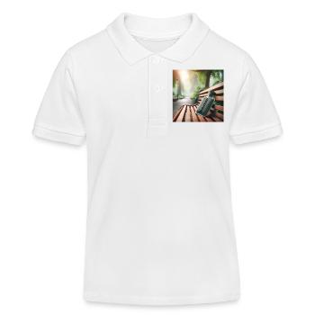 Bankwärmer - Fußball - Kinder Organic Poloshirt Mini Sprinter von Stanley/Stella - Weiß - Vorne