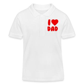 I love Dad - Kinder Organic Poloshirt Mini Sprinter von Stanley/Stella - Weiß - Vorne