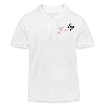 Butterfly Love - Kids Organic Polo Shirt by Stanley/Stella - white - Front