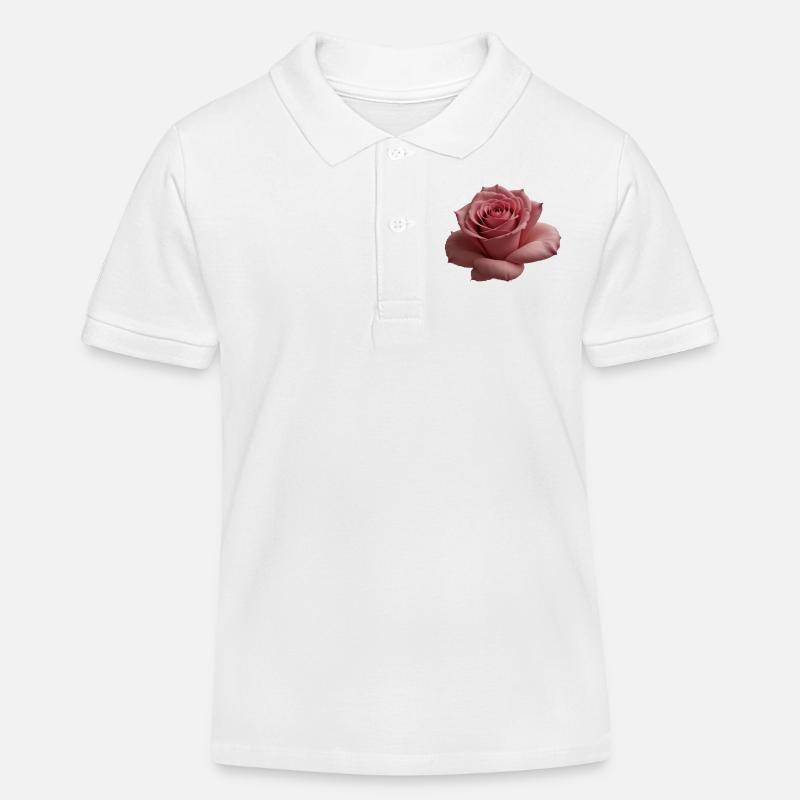 Rose grande - Polo enfant bio Stanley/Stella - blanc