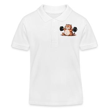 TIGER GYM - Kids Organic Polo Shirt by Stanley/Stella - white - Front