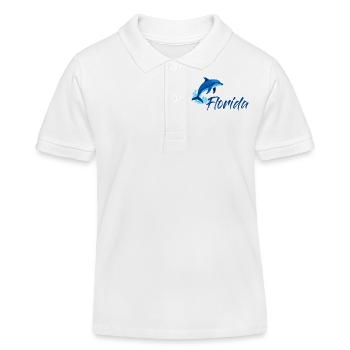 Delfin Florida Urlaub - Kinder Organic Poloshirt Mini Sprinter von Stanley/Stella - Weiß - Vorne