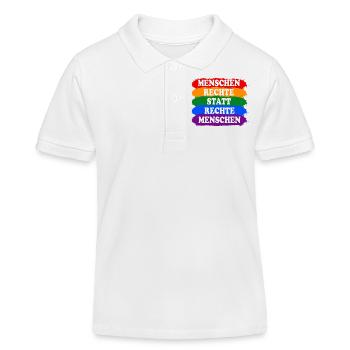 Menschenrechte statt rechte Menschen Regenbogen - Kinder Organic Poloshirt Mini Sprinter von Stanley/Stella - Weiß - Vorne