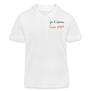 Je t'aime beau papa - Polo enfant bio Stanley/Stella - blanc - Devant