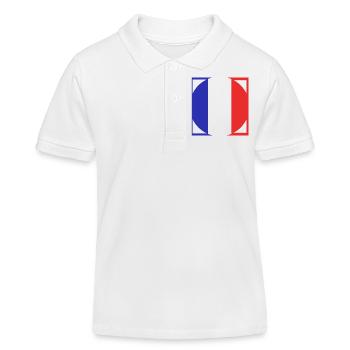 Drapeau français blason bleu blanc rouge - Polo enfant bio Stanley/Stella - blanc - Devant