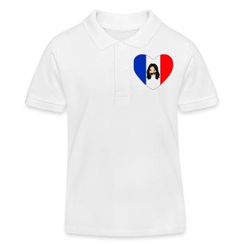 a French woman who loves France - Kids Organic Polo Shirt by Stanley/Stella - white - Front