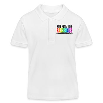 kein platz fuer rassismus maenner t shirt - Kinder Organic Poloshirt Mini Sprinter von Stanley/Stella - Weiß - Vorne