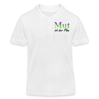 Mut ist der Plan - Kinder Organic Poloshirt Mini Sprinter von Stanley/Stella - Weiß - Vorne