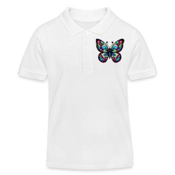 Colorful butterfly - Kids Organic Polo Shirt by Stanley/Stella - white - Front