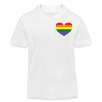 RAINBOW HEART - Kinder Organic Poloshirt Mini Sprinter von Stanley/Stella - Weiß - Vorne