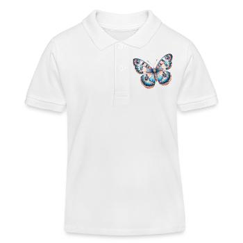 Papillon, fleur - Légèreté Envolée - Polo enfant bio Stanley/Stella - blanc - Devant