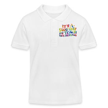 Teacher school elementary school education teacher degree - Kids Organic Polo Shirt by Stanley/Stella - white - Front