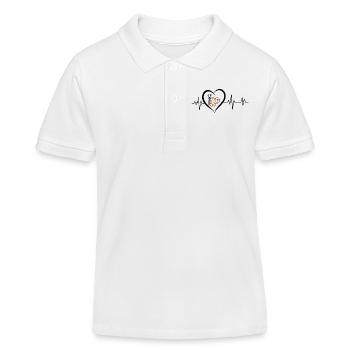 heartbeat drawing - Kids Organic Polo Shirt by Stanley/Stella - white - Front
