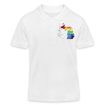 Michigan (États-Unis) | Drapeau réel | Texte LGBTQIA+ - Polo enfant bio Stanley/Stella - blanc - Devant