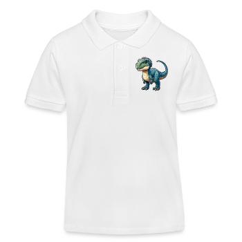 Dinosaure Animal Sauvage - Polo enfant bio Stanley/Stella - blanc - Devant