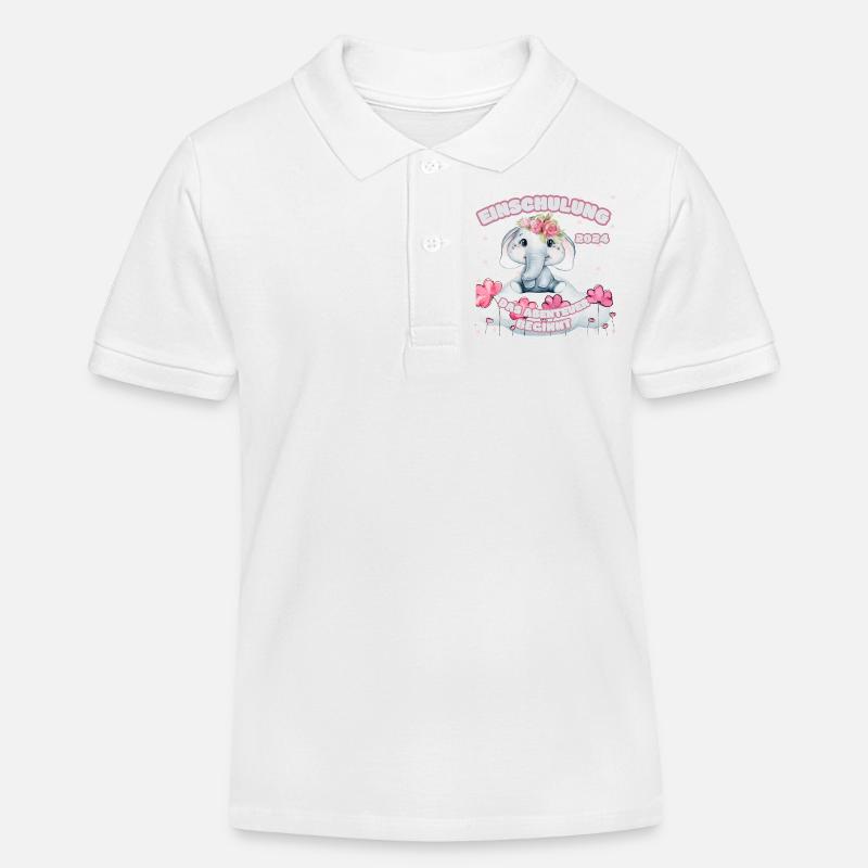 Einschulung 2024: Das Abenteuer beginnt - Kinder Organic Poloshirt Mini Sprinter von Stanley/Stella - Weiß