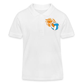 Fliegender flammender Volleyball - Kinder Organic Poloshirt Mini Sprinter von Stanley/Stella - Weiß - Vorne