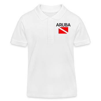 Aruba Diver Down Flag - Scuba - Diving - Tauchen - Kinder Organic Poloshirt Mini Sprinter von Stanley/Stella - Weiß - Vorne
