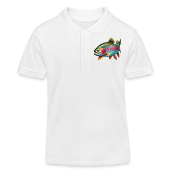 Truite arc-en-ciel - Polo enfant bio Stanley/Stella - blanc - Devant