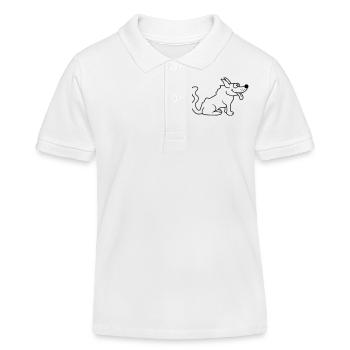 Lieber Hund Streckt Glücklich Brav Zunge Heraus - Kinder Organic Poloshirt Mini Sprinter von Stanley/Stella - Weiß - Vorne