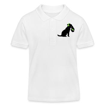 Hund DJ Musik Auflegen Club Disko Schallplatte Fun - Kinder Organic Poloshirt Mini Sprinter von Stanley/Stella - Weiß - Vorne