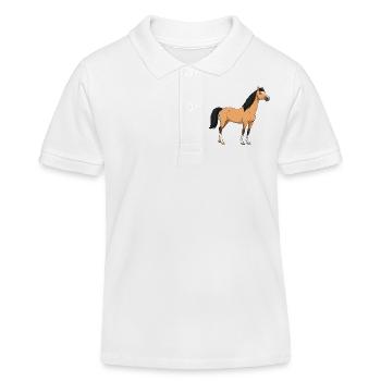 Cheval du Connemara réel - Polo enfant bio Stanley/Stella - blanc - Devant