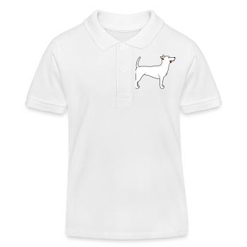 Lieber Hund Streckt Glücklich Brav Zunge Heraus - Kinder Organic Poloshirt Mini Sprinter von Stanley/Stella - Weiß - Vorne