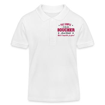 Tolles Metzgermann-Geschenk - Kinder Organic Poloshirt Mini Sprinter von Stanley/Stella - Weiß - Vorne