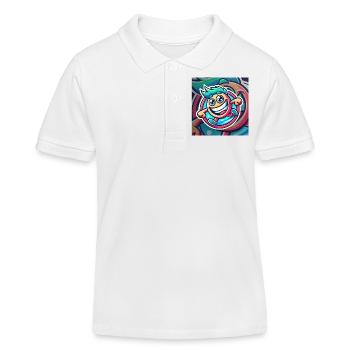 Happy Cartoon Atmosphere - Kids Organic Polo Shirt by Stanley/Stella - white - Front