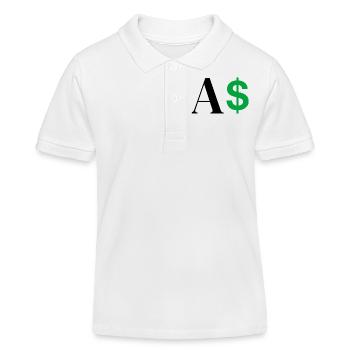 Dollar-Buchstabe - Kinder Organic Poloshirt Mini Sprinter von Stanley/Stella - Weiß - Vorne