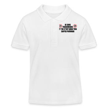 Ich habe das Down-Syndrom und du, was ist deine Macht - Kinder Organic Poloshirt Mini Sprinter von Stanley/Stella - Weiß - Vorne