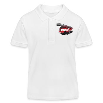 Pompiers // RDA // Illustration - Polo enfant bio Stanley/Stella - blanc - Devant