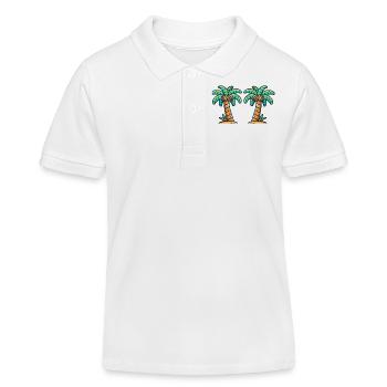 Palm trees - Kids Organic Polo Shirt by Stanley/Stella - white - Front