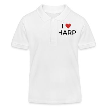 Ich liebe Harfe - I love Harp - Kinder Organic Poloshirt Mini Sprinter von Stanley/Stella - Weiß - Vorne